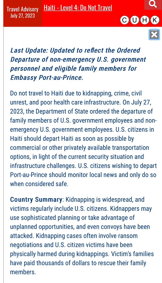 MPaarlberg's tweet photo. DHS resumes deportation flights to Haiti at the same time that State Department upgrades Haiti to Level 4: Do Not Travel https://t.co/ECcJOkcFfa