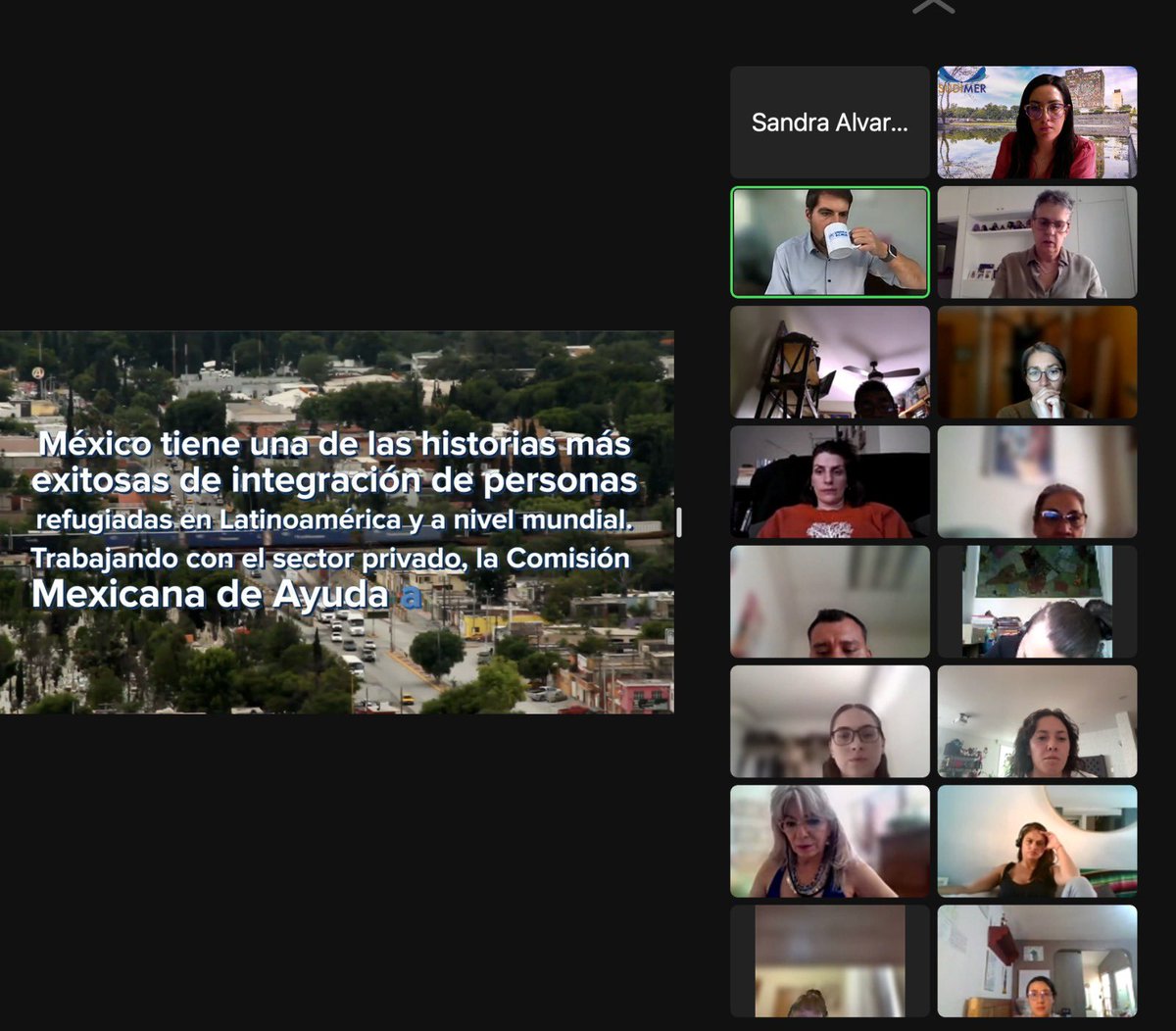 Algunas momentos de la Clase 19 "Marco para la búsqueda de soluciones duraderas", de la la 2a. Ed. del Diplomado “Derecho Internacional de las personas refugiadas y protección Internacional en México”, impartida por el Dr. Florian Hoepfner (ACNUR).