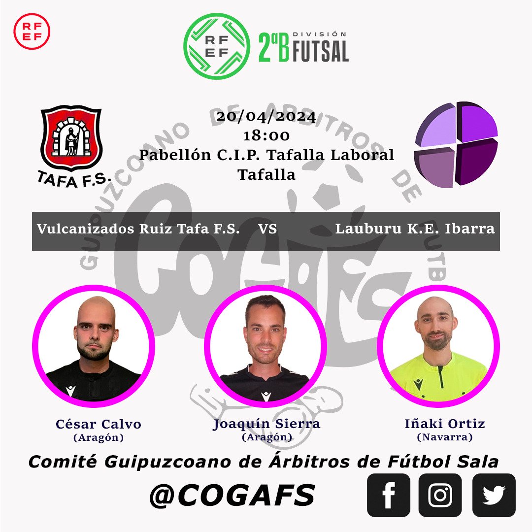 📄 Designaciones | 2ª División B 2️⃣ #futsal #aretofutbola #futsalreferee #referee #arbitro #arbitra #ctafs #rfef #quenotelocuenten #cogafs