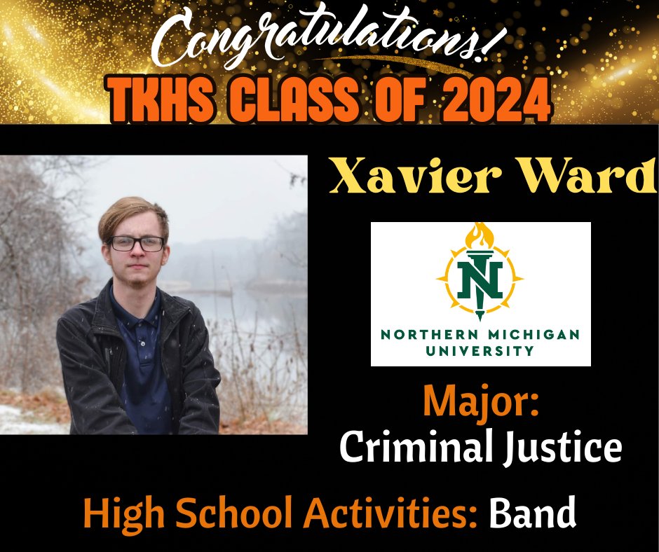 tkschools's tweet photo. TK Class of 2024! Congratulations Xavier! Best of luck at Northern Michigan and in all you do! #TKSTRONG #TK2024 https://t.co/uOT2RVnnpn