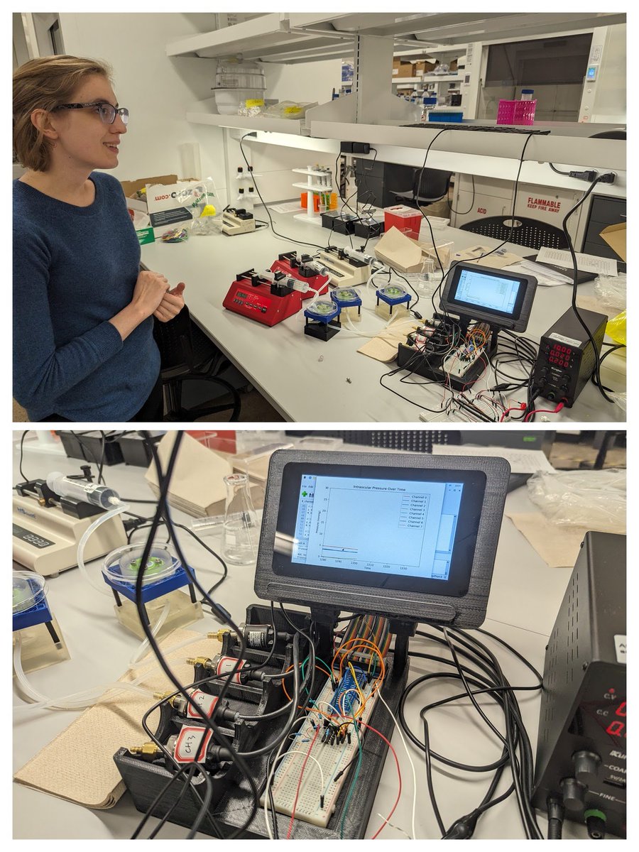 Loved my team's Senior Design project this year that seamlessly integrated in our lab; we're already using it to test a new corneal glue! 𝐀 𝐜𝒖𝒔𝒕𝒐𝒎𝒊𝒛𝒂𝒃𝒍𝒆 𝒔𝒚𝒔𝒕𝒆𝒎 𝒕𝒐 𝒎𝒆𝒂𝒔𝒖𝒓𝒆 𝒓𝒆𝒂𝒍-𝒕𝒊𝒎𝒆 𝐈𝐎𝐏 𝒊𝒏 𝒆𝒙-𝒗𝒊𝒗𝒐 𝐜𝐮𝐥𝐭𝐮𝐫𝐞𝐝 𝒄𝒐𝒓𝒏𝒆𝒂𝐬