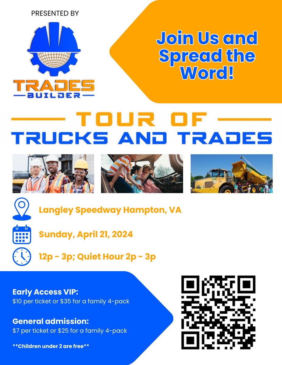 Join us Sunday, April 21, 2024 for Trade Builder’s “Tour Of Trucks And Trades” event!