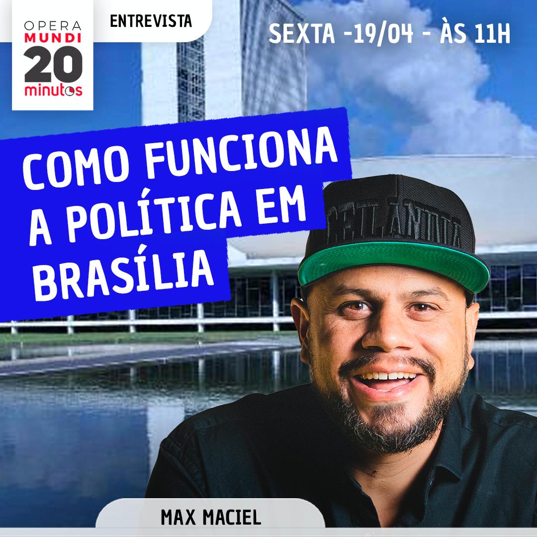 COMO É A POLÍTICA EM BRASÍLIA? - MAX MACIEL Como é a política em Brasília? Quem explica o tema é o pedagogo e deputado distrital pelo PSOL do DF, Max Maciel. - @maxmacieldf no programa 20 Minutos desta sexta (19/04). Acompanhe ao vivo a partir das 11h: youtube.com/live/OOTwnRaaO…