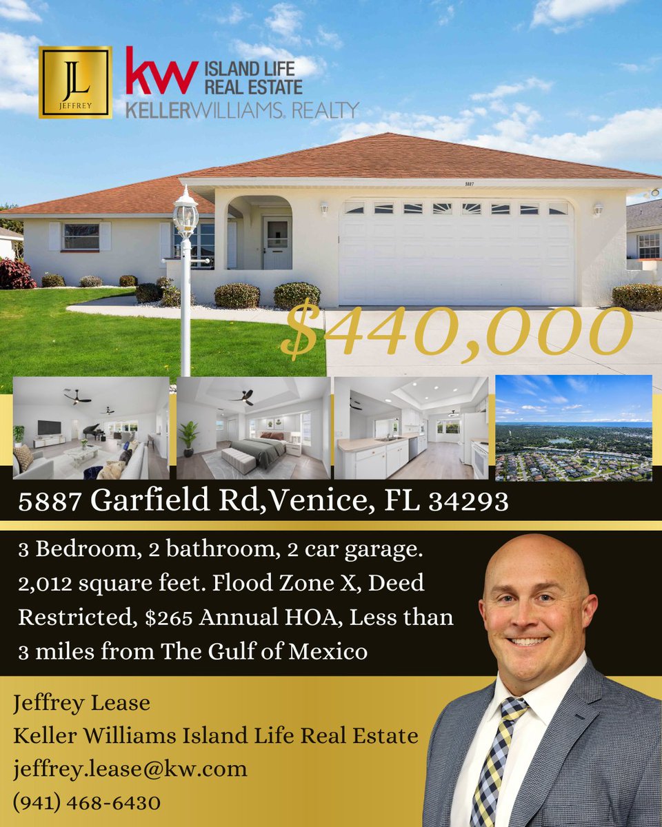 Home for Sale in #veniceflorida. Jeffrey Lease Keller Williams Island Life Real Estate. #manasotakeybeach #manastoakey #venice #venicebeach #wellenpark #guflviewestates #englewoodfl #englewood #beachlife #kayaklife #sarasotacounty #sarasota