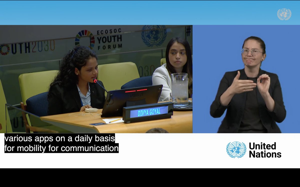 We are proud of our own Divya Goyal for representing @HDRUNDP at the #ECOSOC Youth Forum, presenting on ways #AI and digital tech can strengthen the agency of women with disabilities. #Youth2030 Rewatch session: webtv.un.org/en/asset/k12/k…