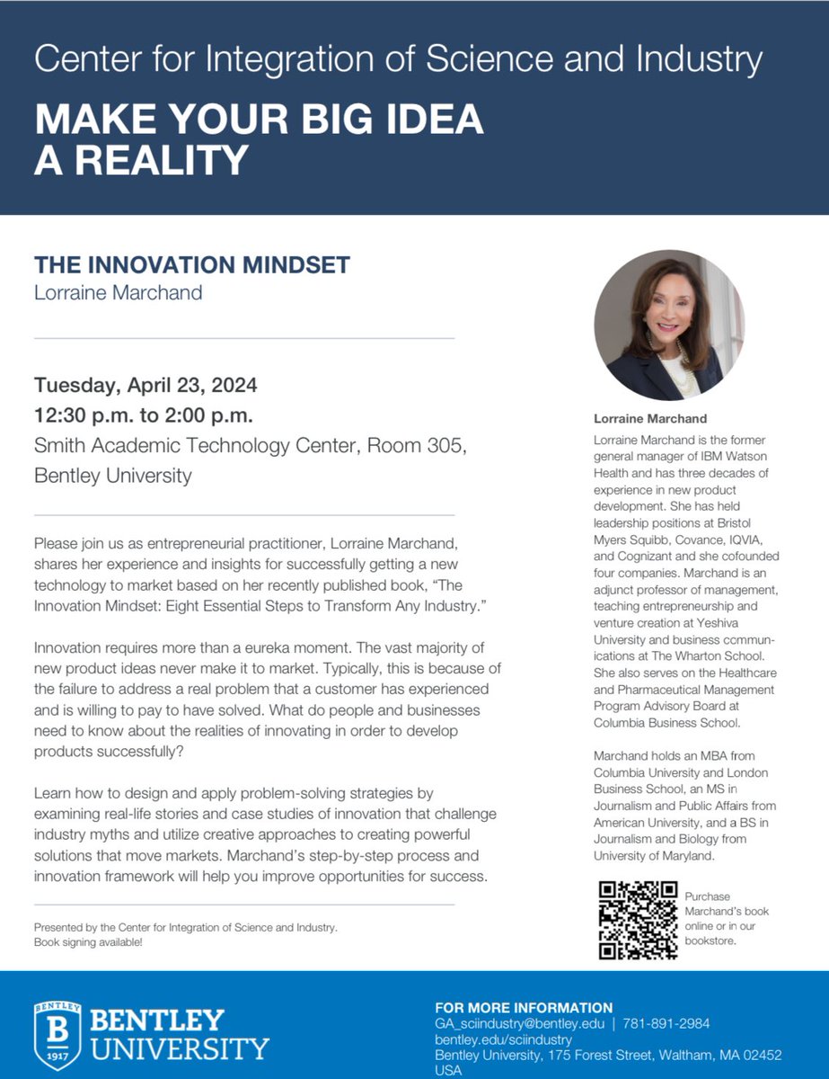 Get ready for this event hosted by the Center for Integration of Science and Industry on Tuesday, April 23 at 12:30 pm in Smith. Can’t wait to see you there! #health #healthindustry #science #innovation