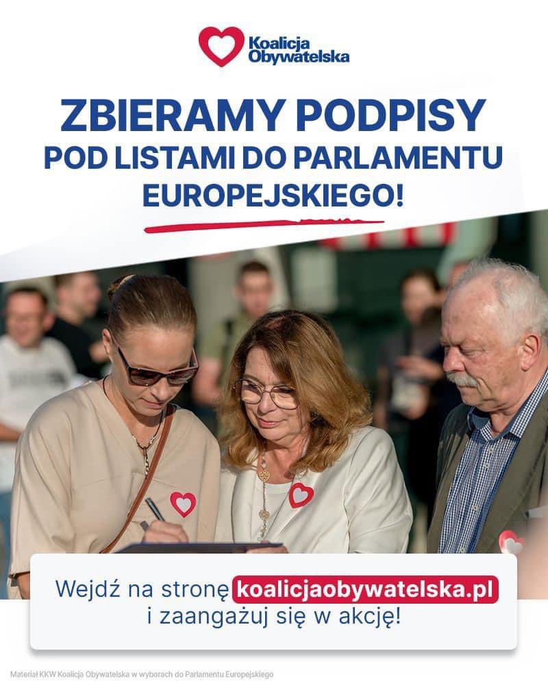 ❗️Trwa zbiórka podpisów pod listami Koalicji Obywatelskiej! Wejdź na koalicjaobywatelska.pl i zobacz, gdzie możesz dostarczyć wypełnione listy poparcia!