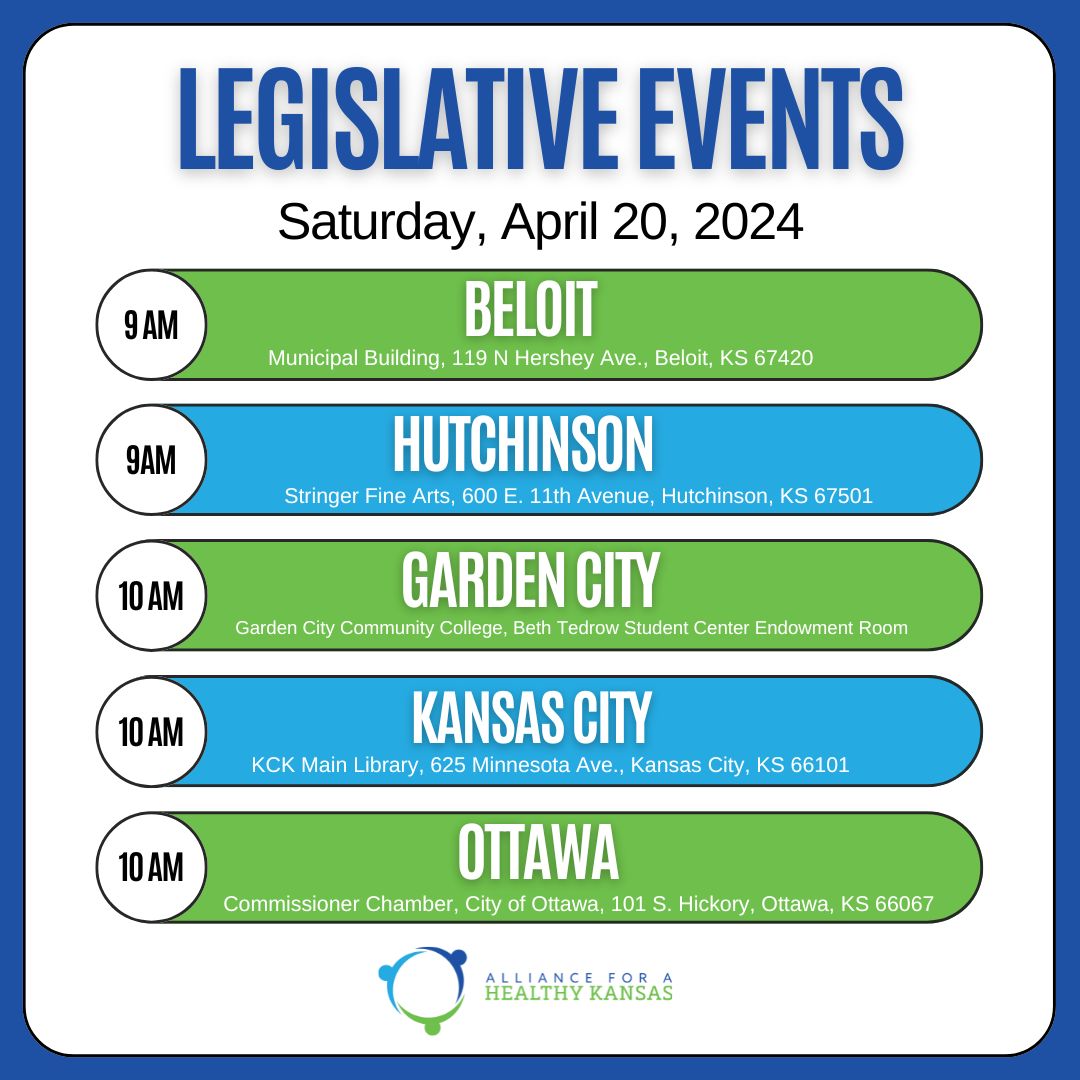 TODAY - lots of opportunities around #Kansas to talk with #ksleg-islators about Medicaid expansion. See details and get a list of questions to help guide you➡️tinyurl.com/yc4x3cne #ExpandKanCare