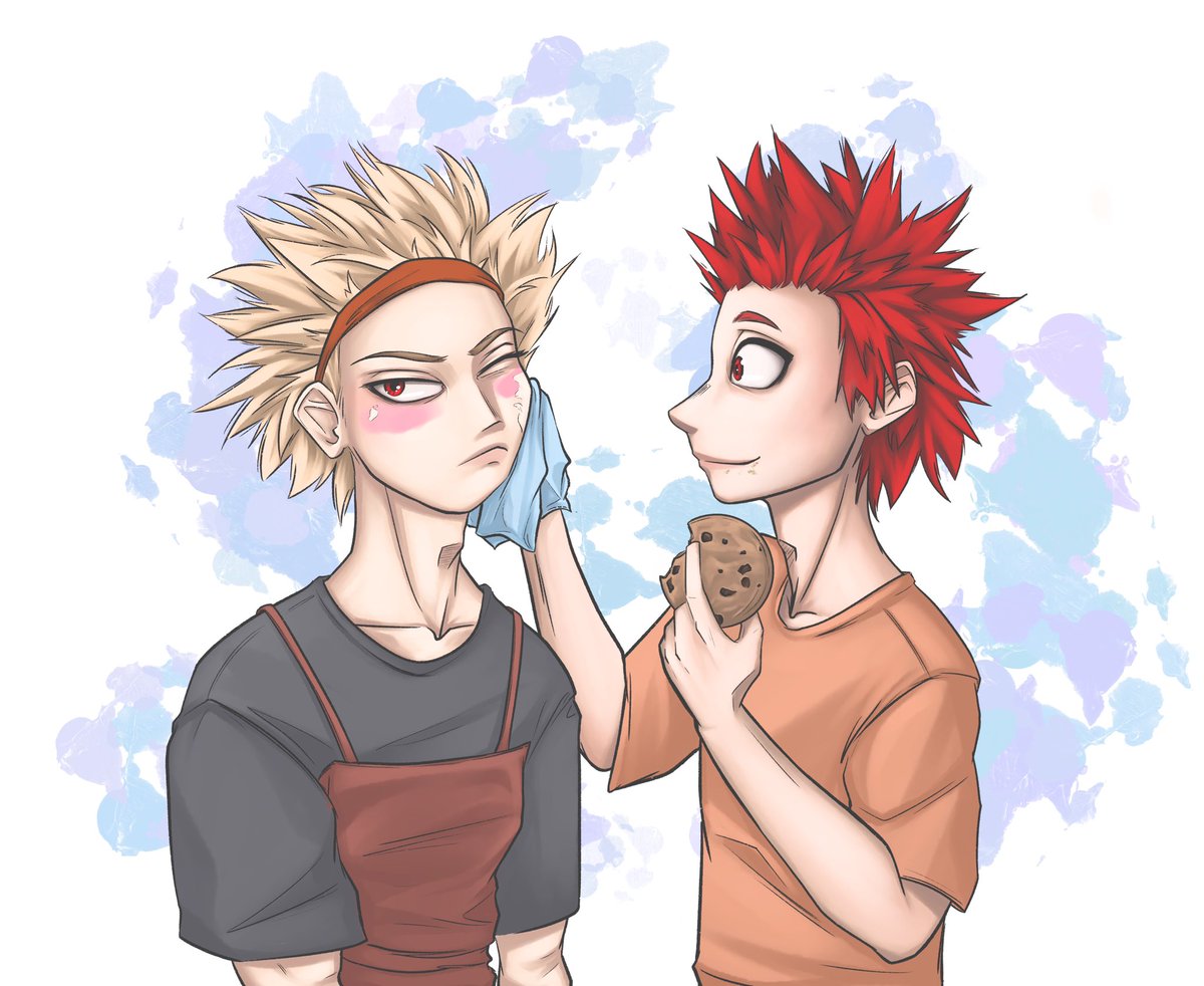 Day 1: Cleaning
He bakes and he cleans lol

 #KRBKWeek24 #kiribaku #mha #kirishima #bakugo