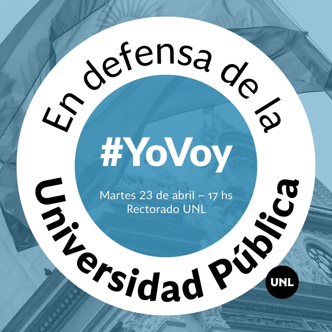 La #UNLitoral invita a toda la comunidad universitaria, a representantes de instituciones, de gobiernos y a la sociedad en general a un abrazo simbólico en defensa de la Universidad Pública.

🗓️ Martes 23
⏰ 17 horas 
📍Rectorado (Bv. Pellegrini 2750)

#UniversidadPúblicaSiempre