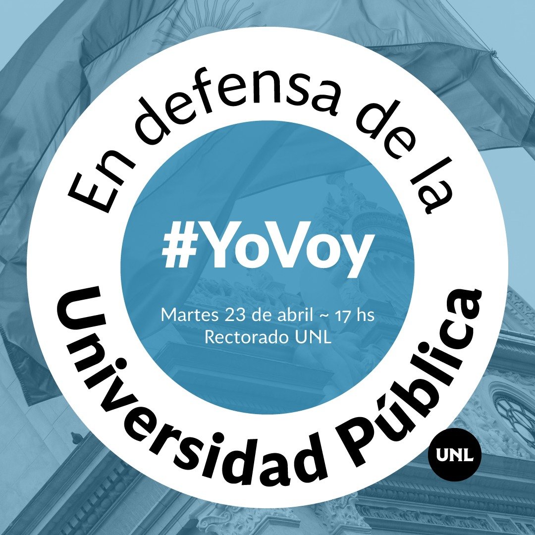 La #UNLitoral invita a toda la comunidad universitaria, a representantes de instituciones, de gobiernos y a la sociedad en general a un abrazo simbólico en defensa de la Universidad Pública. 🗓️ Martes 23 ⏰ 17 horas 📍Rectorado (Bv. Pellegrini 2750) #UniversidadPúblicaSiempre