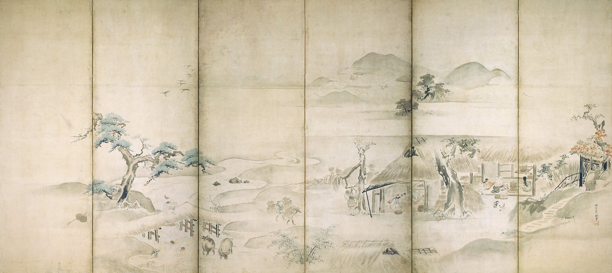 【春色梅花鳥居図】英一蝶 989　掛け軸　肉筆 春色梅花鳥居図】英一蝶 989 掛け軸 肉筆 楽天市場】有名 画家