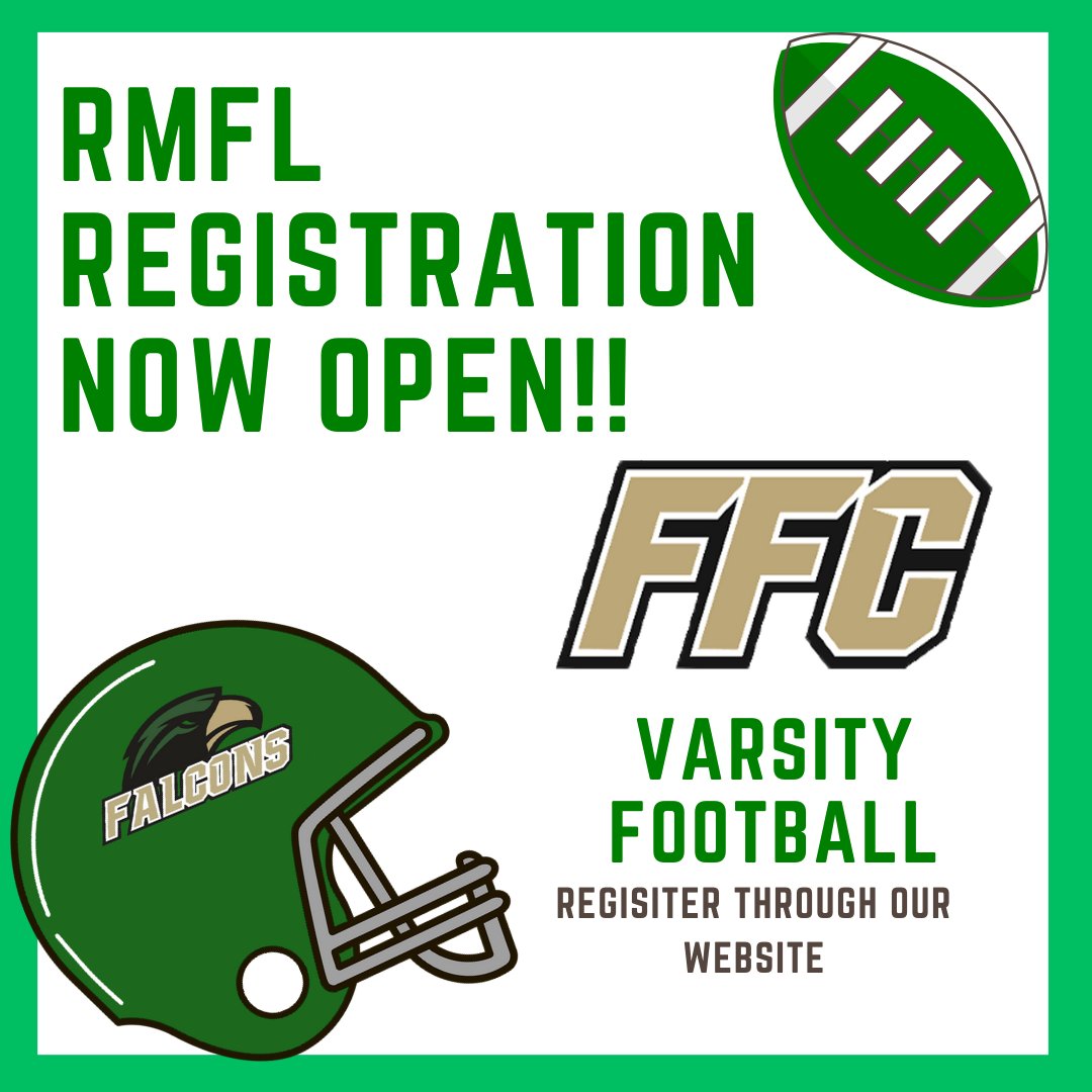 Do you want to play varsity football but your school doesn't offer it? come play for the Falcons RMFL team. Join us as we enter our second season in the RMFL, Register through our website! If you have any questions, please contact operations@falconsfootball.ca