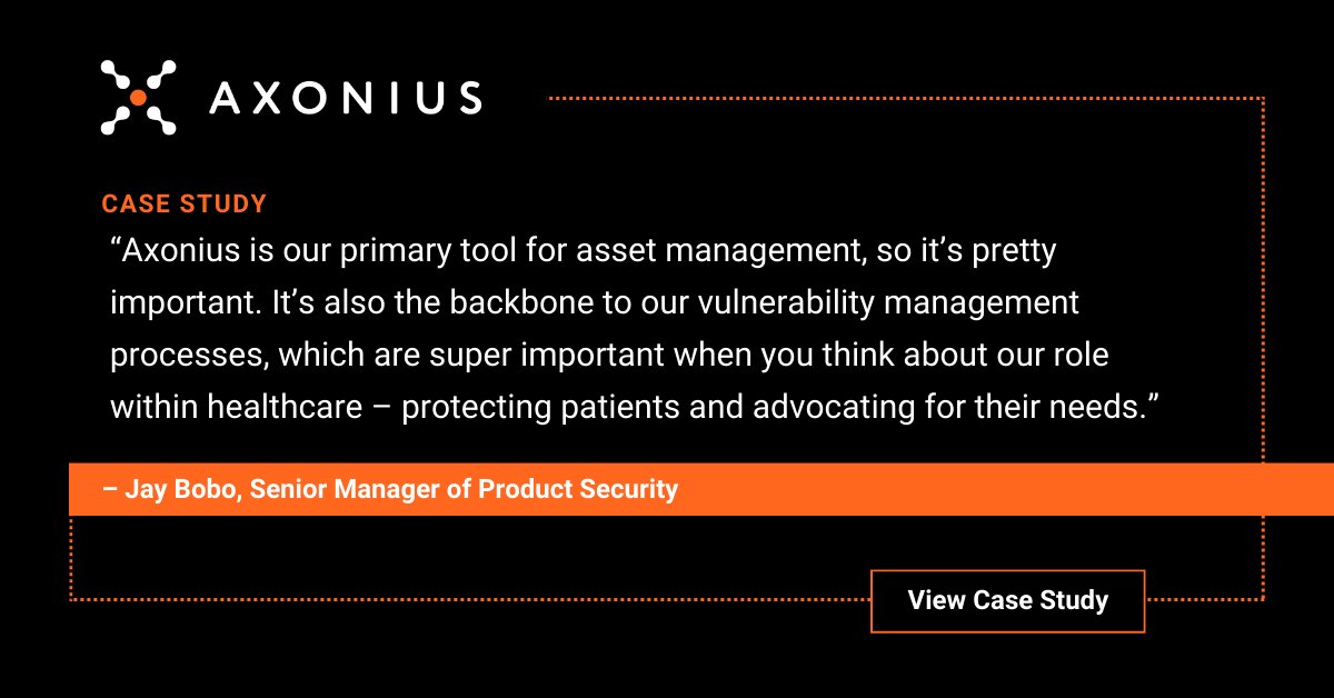 Leveraging Axonius as the backbone to vulnerability management processes, CoverMyMeds increased efficiency and gained visibility into assets. View the full case study to learn more. axoni.us/3W3nEzg