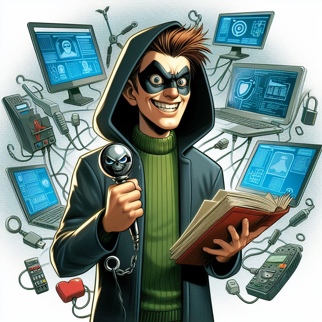 @EduGuardian5 @GetSchoolAI @MSFT365Designer Meet Tech Troubler. A mischievous villain who constantly creates glitches in devices, hacks into systems, and causes chaos with technology in the school setting. Encourages the usage of analog technology ONLY!