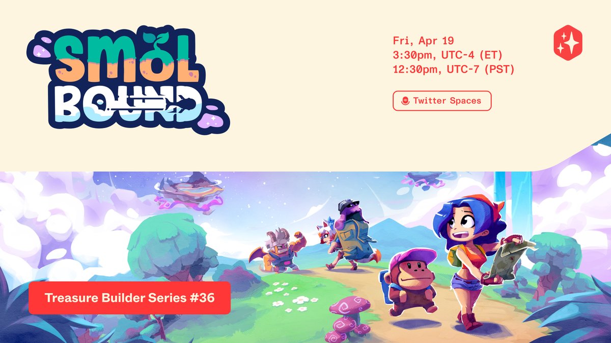 To celebrate one of the biggest trailer launches in web3 history and an allowlist campaign making waves, we bring you SMOLBOUND 🐋

Come meet the @smolbound team building the new and highly anticipated Life Sim RPG 👇

📅  April 19, 3:30pm ET
🎤 twitter.com/i/spaces/1yoKM…