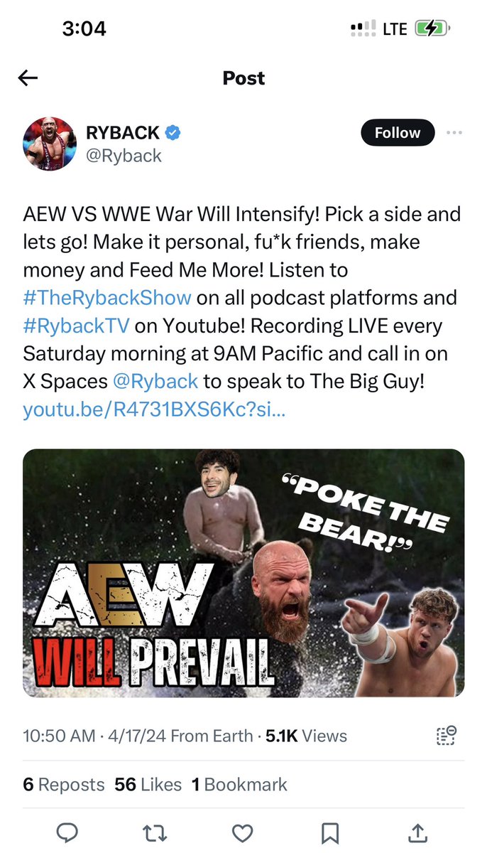 JordinGarciaSW's tweet image. It’s HILARIOUS that low-life @RyBack’s soooo fucking DESPERATE to get hired by *ANY* wrestling organization (while NO wrestling organization *WANTS* #LieBack) while CONTINUING to kiss Tony Khans ass😭😭 even Tony Khan isn’t *THAT* desperate or *That* fucking STUPID😂😂
