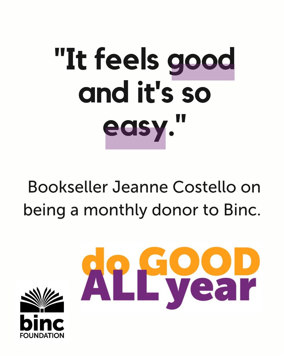 Your recurring donation will help at least three book and comic sellers every month! Thank you for your gift today, bincfoundation.org/?form=FUNUWPUR… #DoGoodAllYear