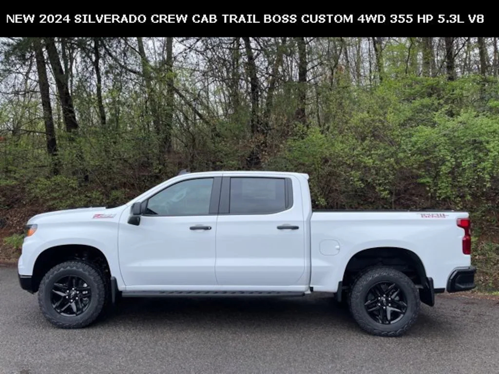 Take home this NEW 2024 #Chevy #Silverado1500 Custom Trail Boss with spacious Crew Cab! 

Featuring 4-Wheel Drive, 355 HP, Hill Descent Control, Remote Start, and Forward Collision Alert.

Check it out: bit.ly/4aZ0O04