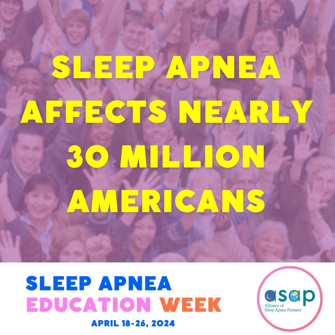 We are partnering with @OfApnea for Sleep Apnea Education Week. Join us as we seek to educate the public, healthcare providers, policymakers, & those with sleep apnea symptoms about its treatment and impact. 

Let's make sleep apnea a national priority! #SleepApneaEducationWeek