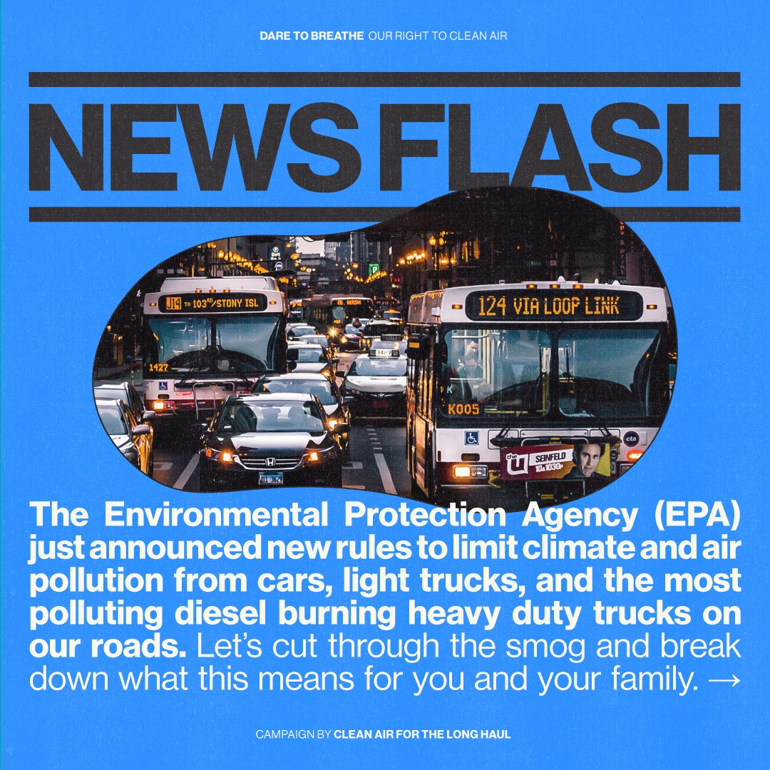 72 MILLION ppl, mostly low-income & POC, live within 200m of polluting roads & trucking routes that make us sick. That’s why new @EPA rules cracking down on #pollution from cars & trucks is so important, but needed to be stronger. 

#DareToBreathe #environmentaljustice