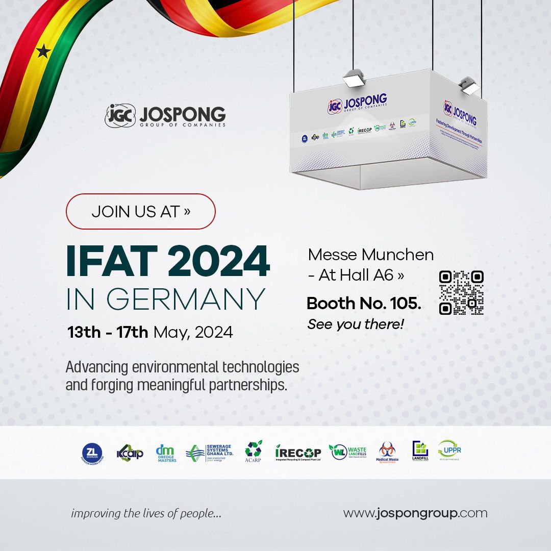 Visit @thejospongroup booth at IFAT 2024, as the #JospongGroup heads for another edition of the International Trade Fair for Sewerage Technology to Global Network for Environmental Technologies (IFAT 2024) happening in Munich, Germany.

@ZoomlionLtd 
#IFAT2024
#JospongGroup