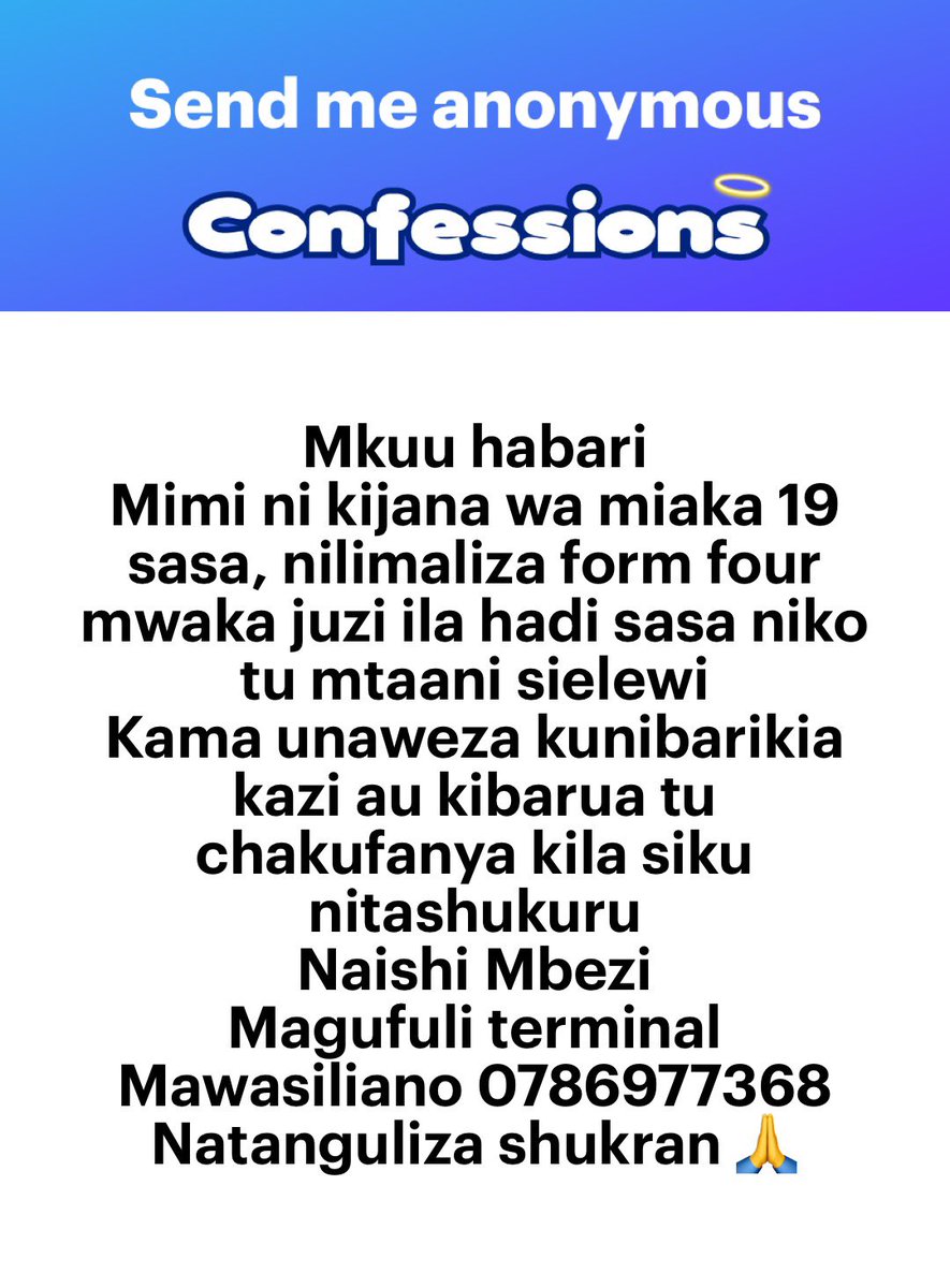 Wadau kwa mwenye connection ya kazi amsaidie kijana. Kaka @MalemboLE kama Kipepe kakataa ofer yako jaribu na vijana kama hawa kaka