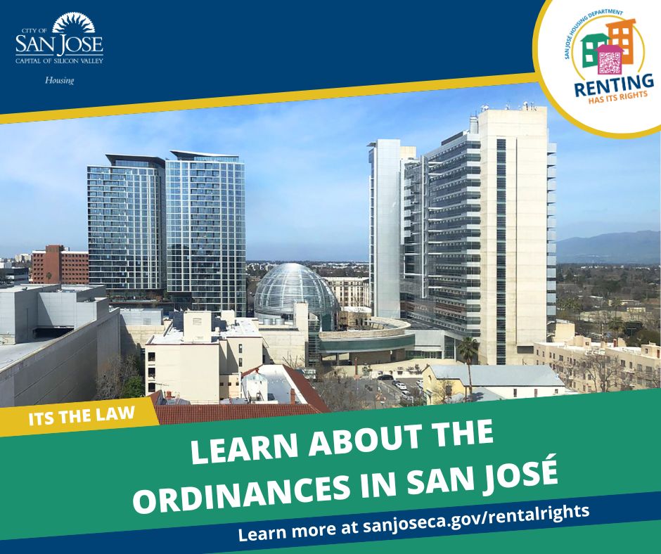 Do you know your rights as a renter or landlord in San Jose? Renting Has Its Rights is a campaign educating both landlords and tenants about their rights under ordinances in San José. 🏠 Learn more on our website - sanjoseca.gov/rentalrights #RentingHasItsRights #SanJose #Housing