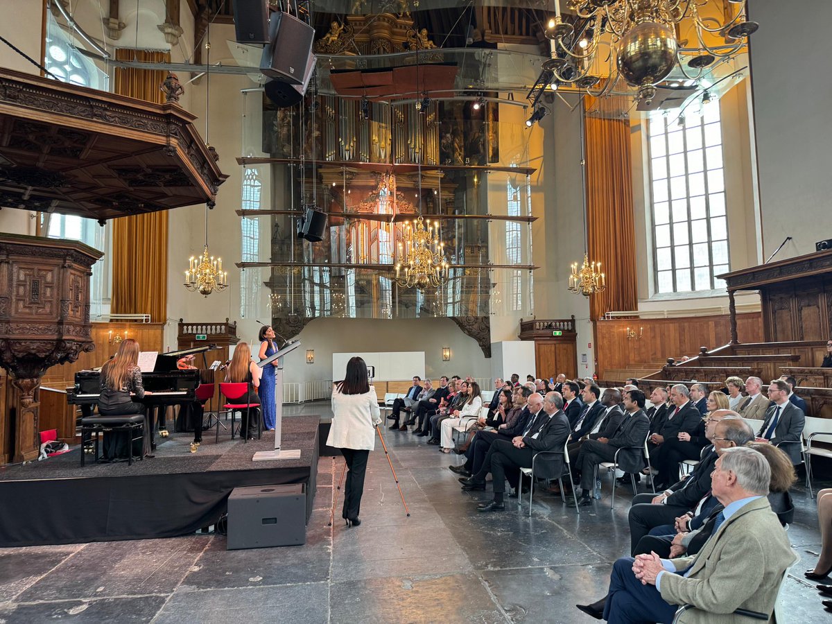 We truly enjoyed the amazing concert 🎼of Azerbaijani classical music in the Old Church of #TheHague tonight. A heartfelt thank you to our talented musicians Afag Abbasova 🎤 Jeyla Seyidova 🎻Nargiz Aliyeva 🎹 Ibragim Babayev 🪕who showcased the splendour of 🇦🇿|i musical culture