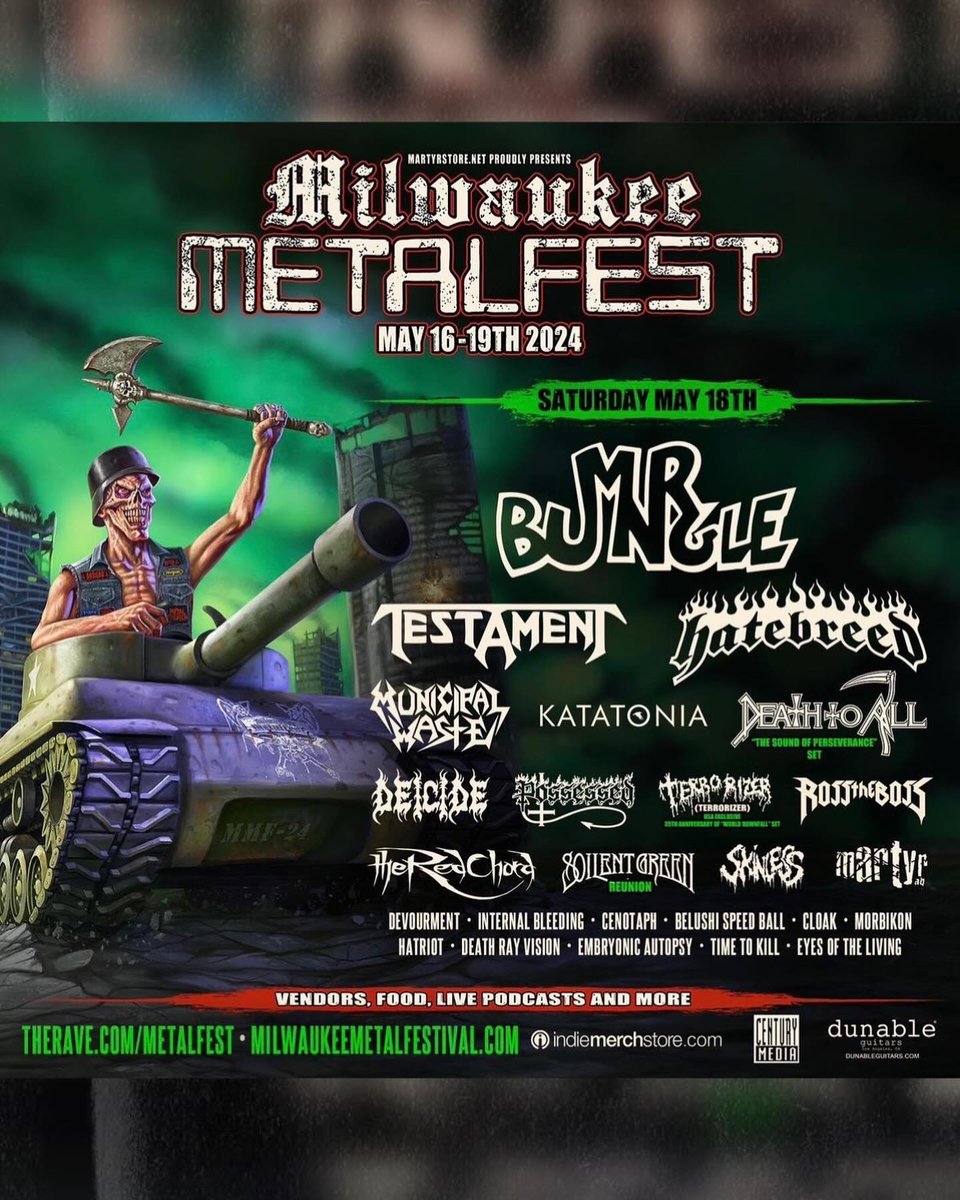 SoilentGreen's tweet photo. One month to go for the Milwaukee Metal Fest!! @MKEMetalFest 

TICKETS &amp; INFO:
https://t.co/YbN7Pb0JPk

#soilentgreen #soilentgreennola #soilentgreenband #milwaukeemetalfest #milwaukeemetalfest2024 #metalfest #livemusic #timetogrind #blastfromthepast https://t.co/JkAitA6VAK