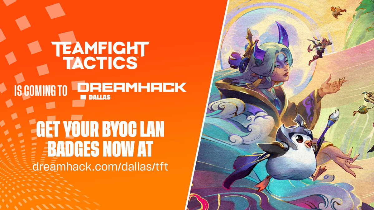 We're excited to be able to host @TFT at #DHDallas this year. To celebrate, we've added more BYOC seats to the ocean of screens! ✨ Find all you need to know about the tournament on our website and secure your BYOC badge before they sell out again! 🏆 dreamhack.com/dallas/tft