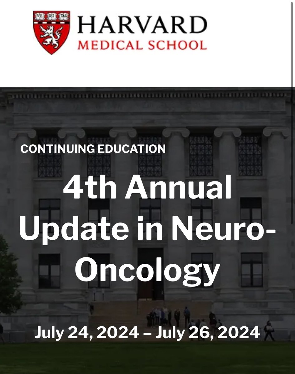 We are pleased to announce the 4th Annual Update in Neuro-Oncology HMS CME course in live and virtual format.  Please join us for a high impact three day overview of the latest in neuro-oncology! 

Please share the following link and information with students, trainees, and staff