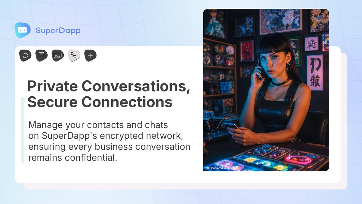 Elevate your business #networking with #SuperDapp 💼 Blending sophistication with simplicity, our private chats and super groups are designed to amplify efficiency and ensure privacy for everyone 🔒 Learn more about this unparalleled protection at SuperDapp.ai 💙