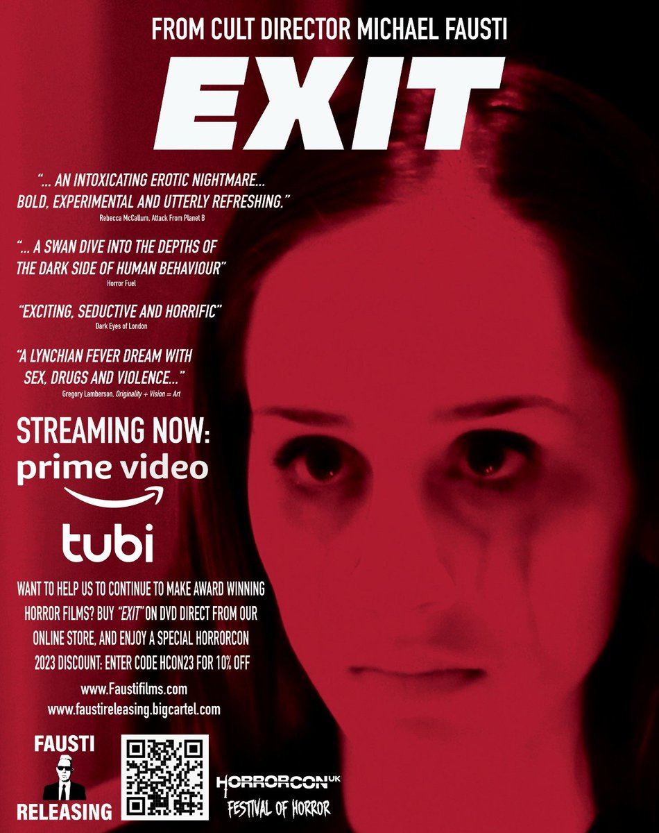 🎬 Don't miss out on the chilling horror film, EXIT, now available for streaming globally and in the US! Watch it on Tubi 🌍 at buff.ly/3wOOfBX or on Amazon US 🇺🇸 at buff.ly/3Rcmg8Y. #SupportIndieFilm #Indiefilm #horror