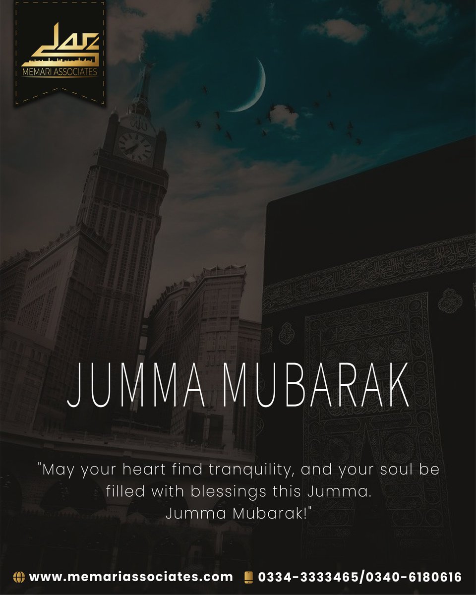 memariassociate's tweet photo. Jummah Mubarak

https://t.co/xWiR5MqiHH

#memariassociates #JummahMubarak #jummahmubarak2024 https://t.co/AXX4m6tYQ3