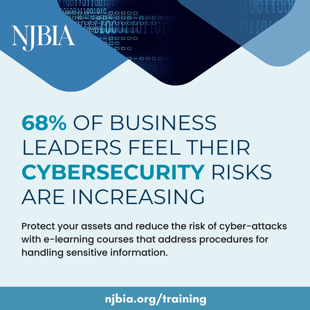 Some estimates suggest that over 2,000 cyber-attacks occur daily in the US, translating to one attack every 39 seconds! Is your team prepared? Protect your business with our cybersecurity training, offered at an unbeatable price! Learn more at: njbia.org/resources/trai…