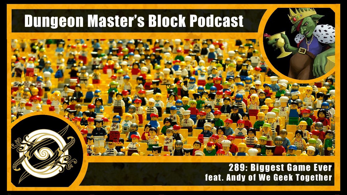 ICYMI! In the latest episode @joatmoniac and <a href="/HN2DM/">DM Derrick</a> talk with Andy of We Geek Together about running the largest #dnd game ever and the things we can learn from it, and awesome events like it! Tune in at buff.ly/49CF4Wx to listen now. #podcast #ttrpg