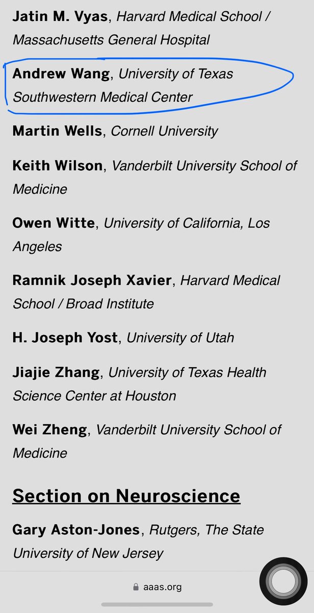 Congratulations are in order for @andyzwang & the newly recognized fellows of @aaas! What a lifetime recognition of the scientific contributions he and his lab have made for medical sciences. @UTSWMedCenter @utswcancer @UTSW_RadOnc @UNC_Lineberger @mit_hst