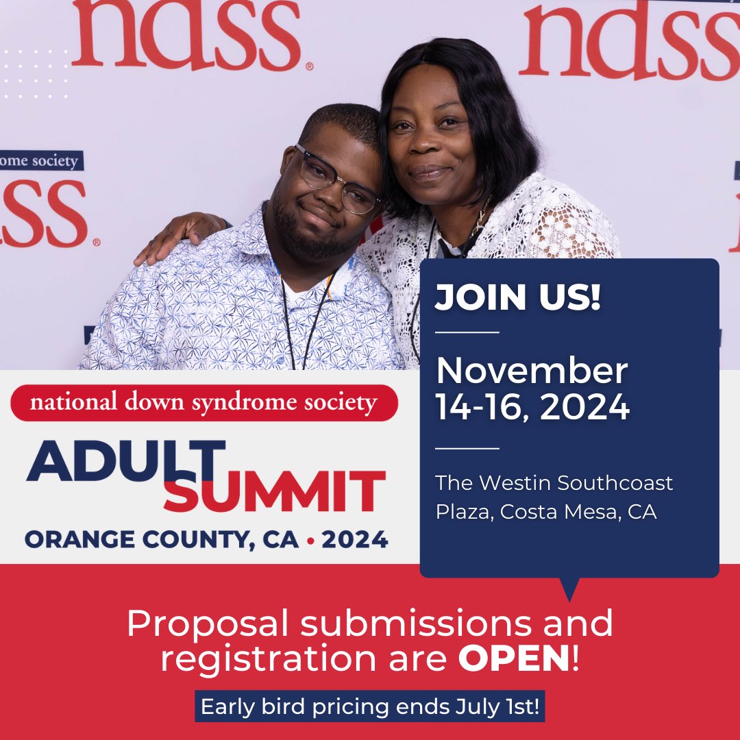 It's official! 🎉 Registration is OPEN for the NDSS Adult Summit in Orange County, CA! ☀️ Learn more and register before July 1 to secure early bird pricing: ndss.org/adult-summit To apply to be a speaker, fill out an application by May 31: bit.ly/3UlvX8u