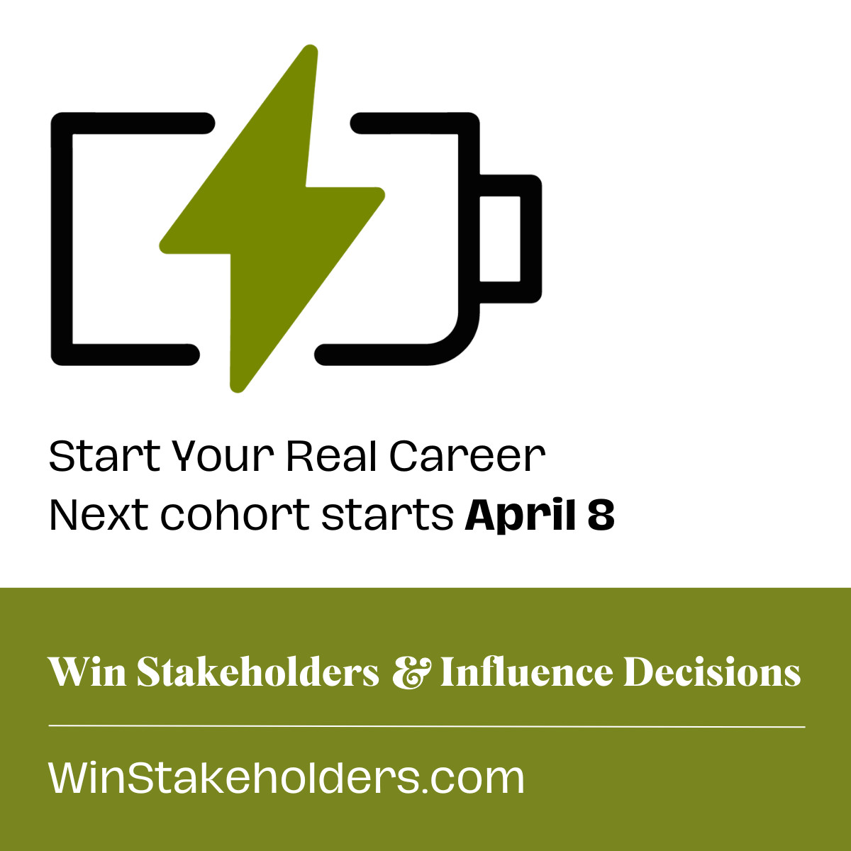 It's time you win your stakeholders' trust and start influencing important decisions. The next cohort of our program starts the week of May 6, 2024 winstakeholders.com