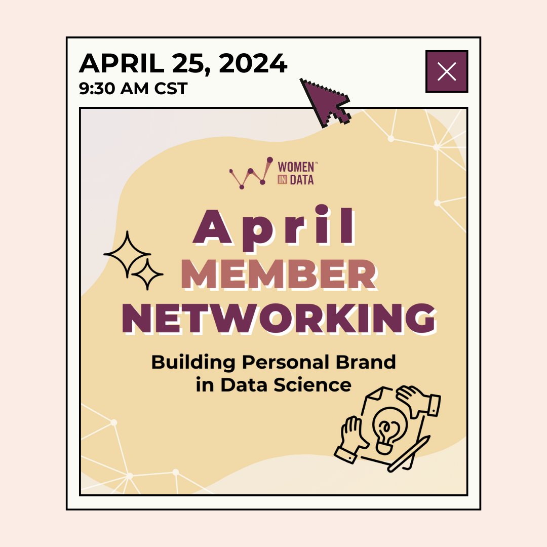 Join us for an empowering session on 'Building Personal Brand in Data Science.' Not a Pro Member yet? This is the perfect time to upgrade! 👉ow.ly/2ZNM50R52NW #WiDMemberNetworking #DataScience #PersonalBranding