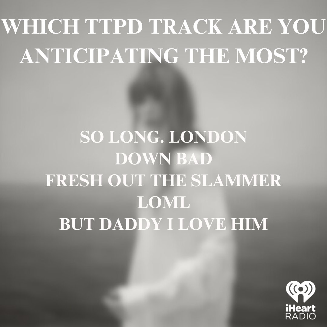 We are HOURS away from #TSTTPD!! 🤯 Who is working late tonight?! 👀 We’ve got you covered here at @iHeartRadio! We’re playing the album from front to back commercial-free once it drops at midnight ET! 👏 #iHeartTaylor