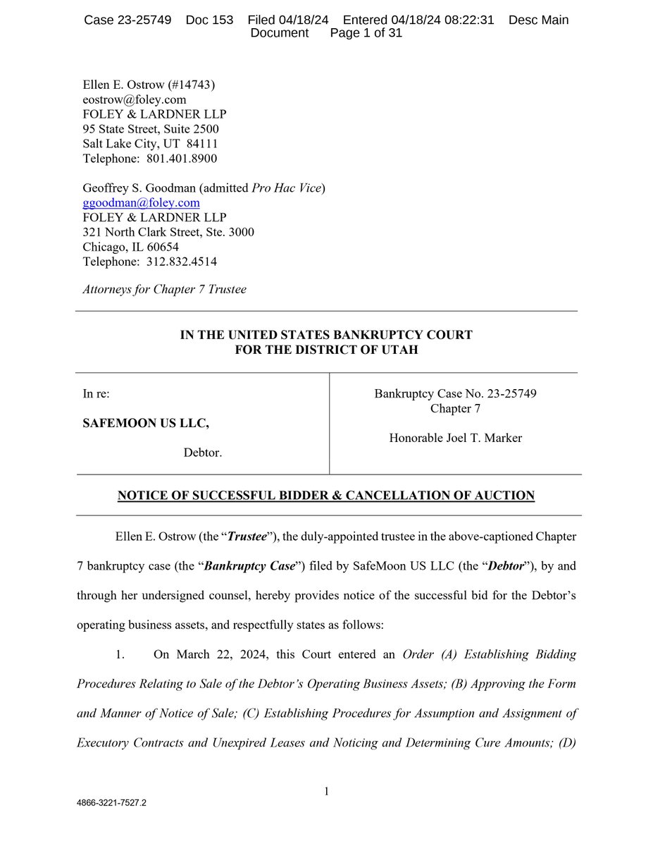 safemoon's tweet photo. NOTICE OF SUCCESSFUL BIDDER &amp; CANCELLATION OF AUCTION https://t.co/ZJn6t9CRzE