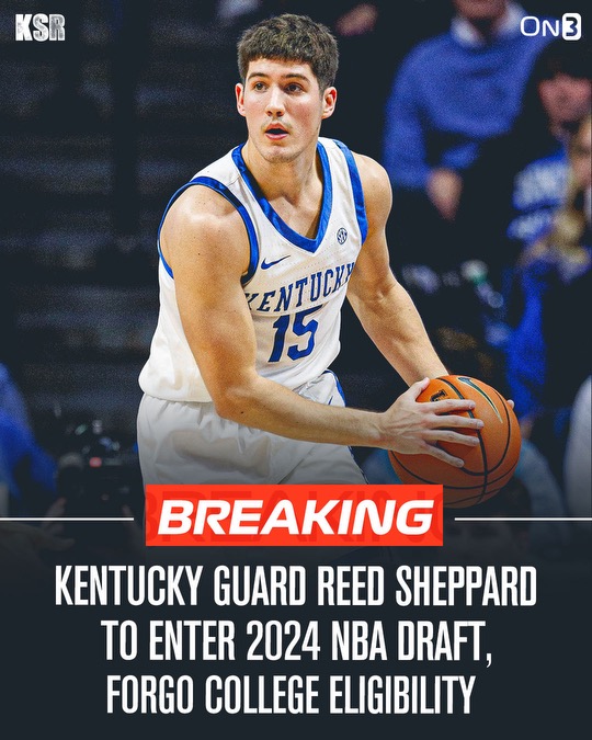 BREAKING: Reed Sheppard's time at Kentucky has come to an end 'One day, I’ll return to family, to friends, to Kentucky, my home. I love you, BBN.' on3.com/teams/kentucky…