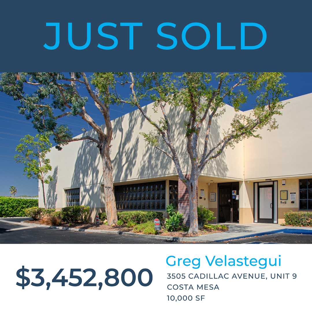 Congrats to Greg Velastegui who represented his client in the $3.45M disposition of their 10,000 SF Costa Mesa industrial space. Measure X cannabis compliant.

#voitrealestate #crebroker #realestate #commercialrealestate #industrial #creinvesting #investing #socalrealestate