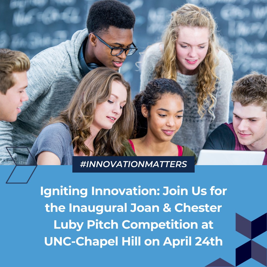 Innovate Carolina announces the inaugural Joan & Chester Luby Pitch Competition at UNC-Chapel Hill. Organized by the 1789 Student Venture Fund, the competition brings together student teams with innovative business concepts. Register at the link in the bio. #innovationmatters