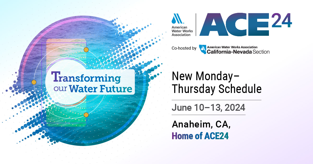 Save the date! Don’t miss one of the largest annual gatherings for #WaterUtilities & the global #WaterSector:

@AWWA Annual Conf. & Exposition: awwa.org/ace 
June 10 – 13, 2024, Anaheim, Calif.

#WaterInfrastructure, #WaterFinance & more!

#ACE24 registration is open!