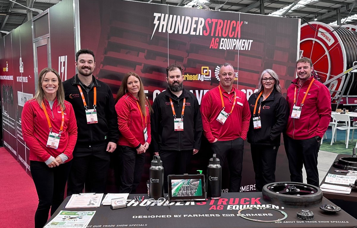AricksUSA's tweet photo. Dear @ThunderstruckAg. We are having such a great time with the crew you sent our way for Future Ag that we may not be willing to send them back. We hope you all will understand.

#aricks #futureag #Thunderstruck #agriculture #aglife #agshow # FutureAg #Australia #qualityparts https://t.co/4n9WYzR491