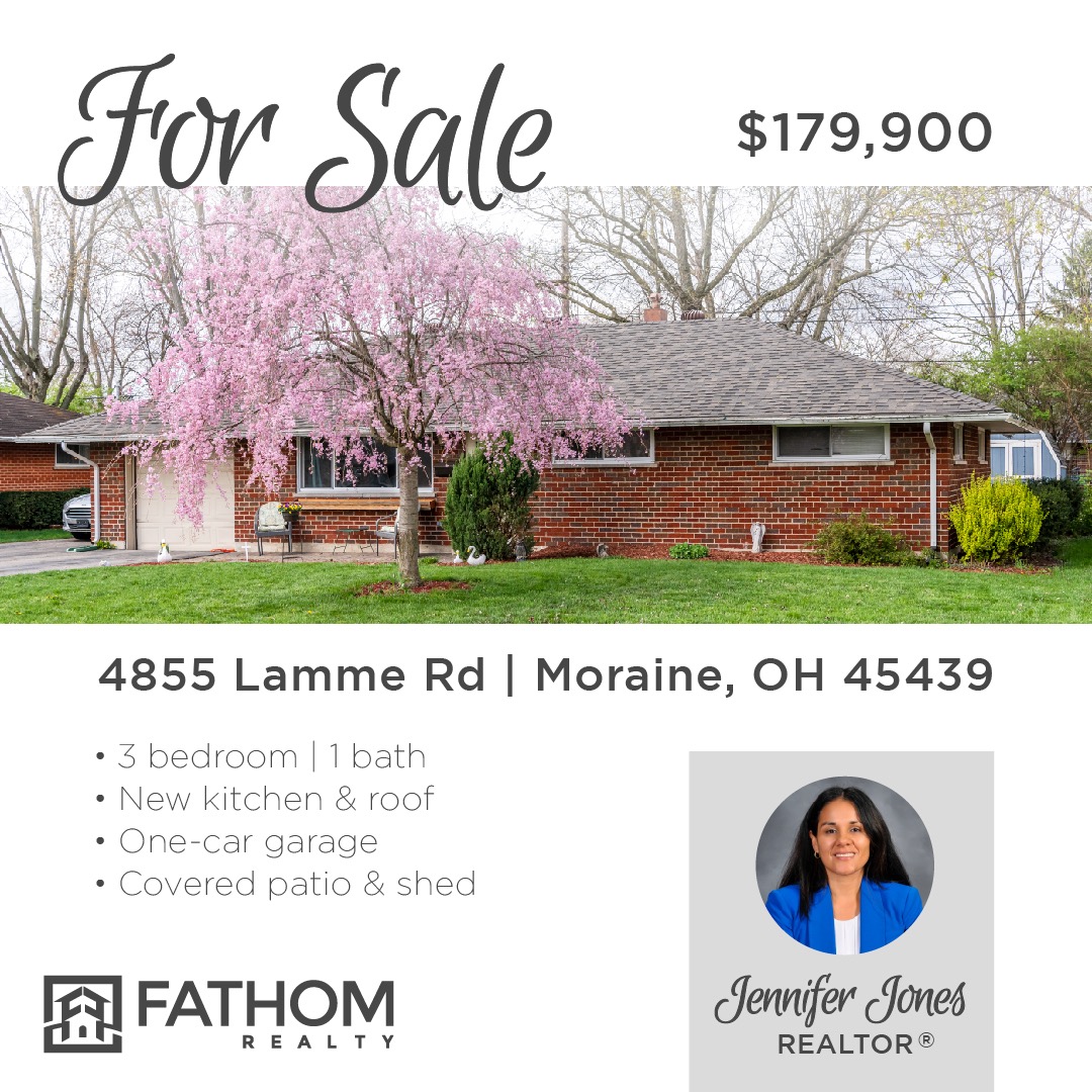 👉OPEN HOUSE THIS SATURDAY 4/20 12-2PM!!
🔑Easy to maintain, all brick ranch home, with new roof (2023)
📍4855 Lamme Road Moraine Ohio 45439
🏡 3 bed, 1 bath, 1080 sqft

ow.ly/eFwy50RjocR