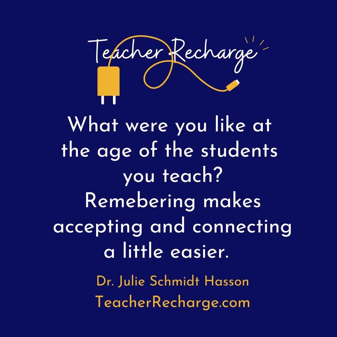 What were you like when you were the age of your students? What did you love to do? What was hard? Share a pic of you back then.
#teacher #teacherlife #teacherwellbeing #teacherrecharge #education #k12